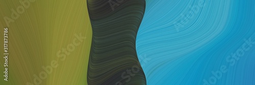 moving header design with olive drab, light sea green and very dark blue colors. dynamic curved lines with fluid flowing waves and curves © Eigens