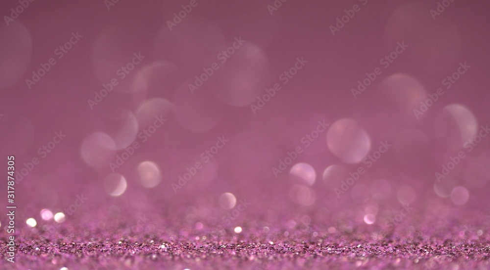 Pink bokeh holiday background. Magic shiny texture
