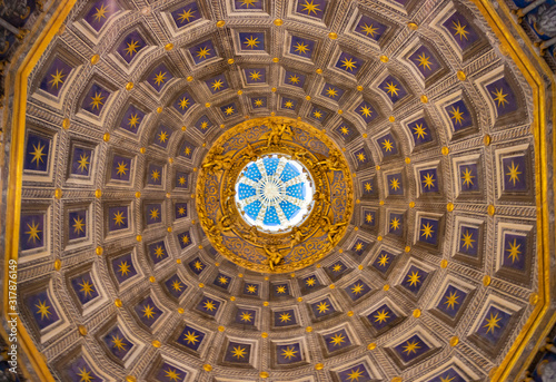 Siena  Italy - CIRCA 2013  The pattern inside Siena Cathedral dome  in Siena  Italy.