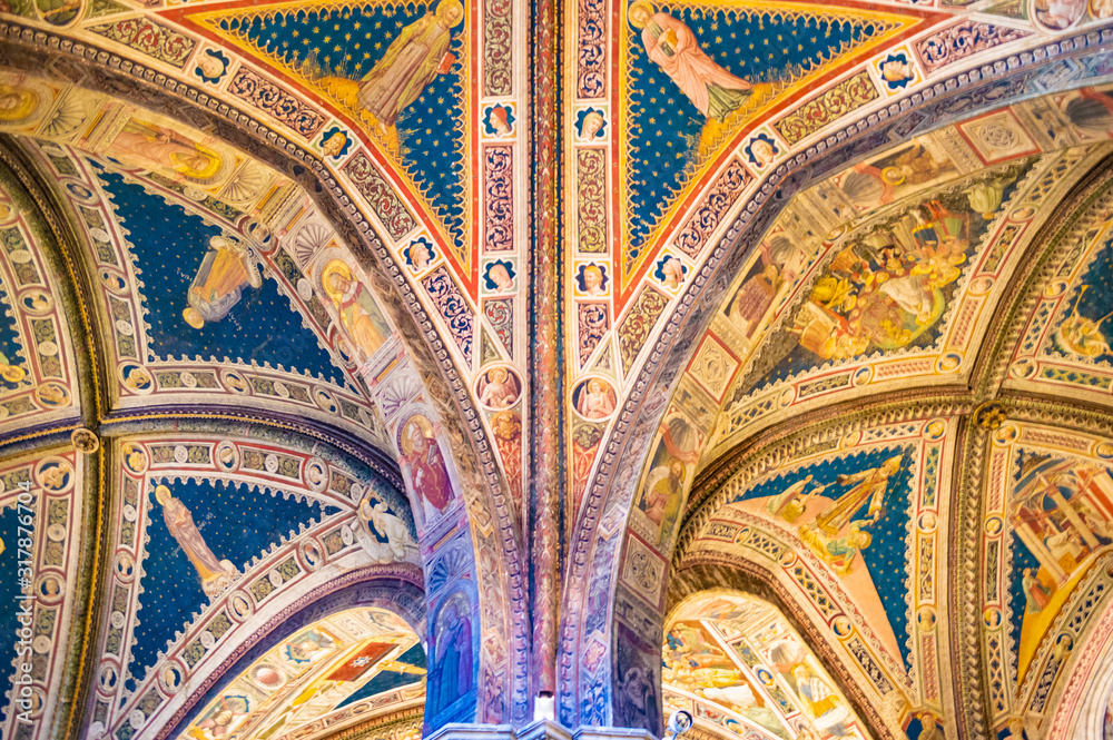 Siena, Italy - CIRCA 2013: Baptistery of Saint John (Battistero di San ...
