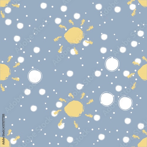 Seamless pattern with hand drawn suns