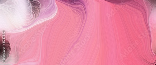 moving banner with pale violet red, misty rose and old mauve colors. very dynamic curved lines with fluid flowing waves and curves © Eigens