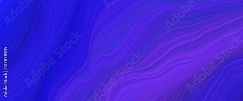 moving horizontal header with medium blue, blue violet and dark slate blue colors. very dynamic curved lines with fluid flowing waves and curves © Eigens