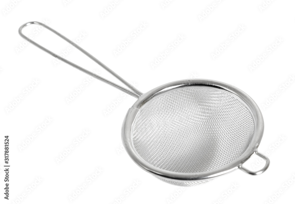 Tea strainer (small sieve) with handle. Isolated with clipping path. Tea strainer (small sieve) with handle. Isolated with clipping path.