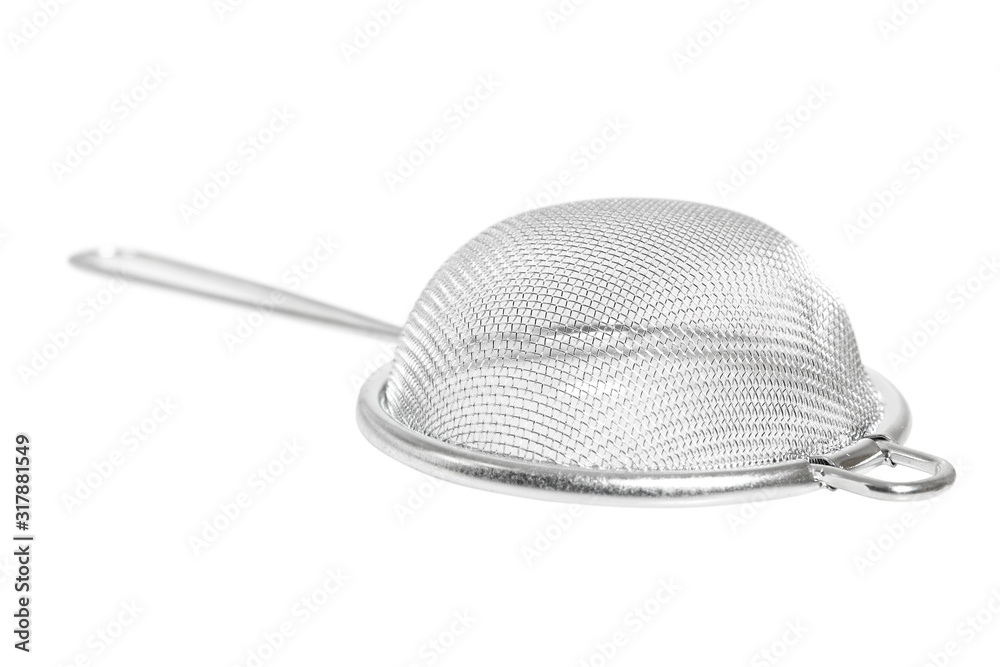 Tea strainer (small sieve) with handle. Isolated with clipping path. Tea strainer (small sieve) with handle. Isolated with clipping path.