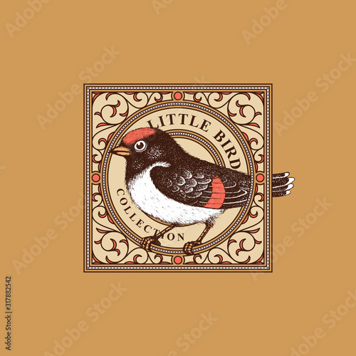 Vintage bird label