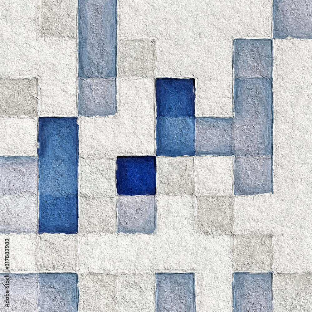 Fototapeta premium Colorful square pattern with a rough texture background. Background texture wall and have copy space for text. Picture for creative wallpaper or design art work