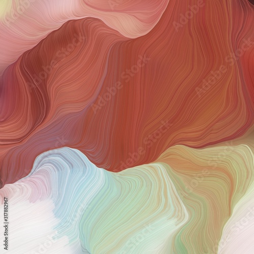 beautiful square graphic with sienna, pastel gray and rosy brown color. modern soft swirl waves background design