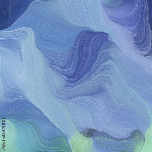 Fototapeta Naklejka Na Ścianę i Meble -  beautiful square graphic with cadet blue, dark slate blue and pastel blue color. smooth swirl waves background design