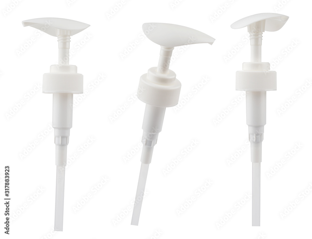 White Lotion Pump dispenser ,Plastic backwash pump for Plastic Bottle ,designed to fit backwash bottles of shampoo ,conditioner and soap on white background White Lotion Pump dispenser ,Plastic backwash pump for Plastic Bottle ,designed to fit backwash bottles of shampoo ,conditioner and soap on white background