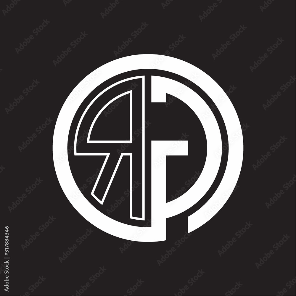 RG Logo with circle rounded negative space design template RG Logo with circle rounded negative space design template