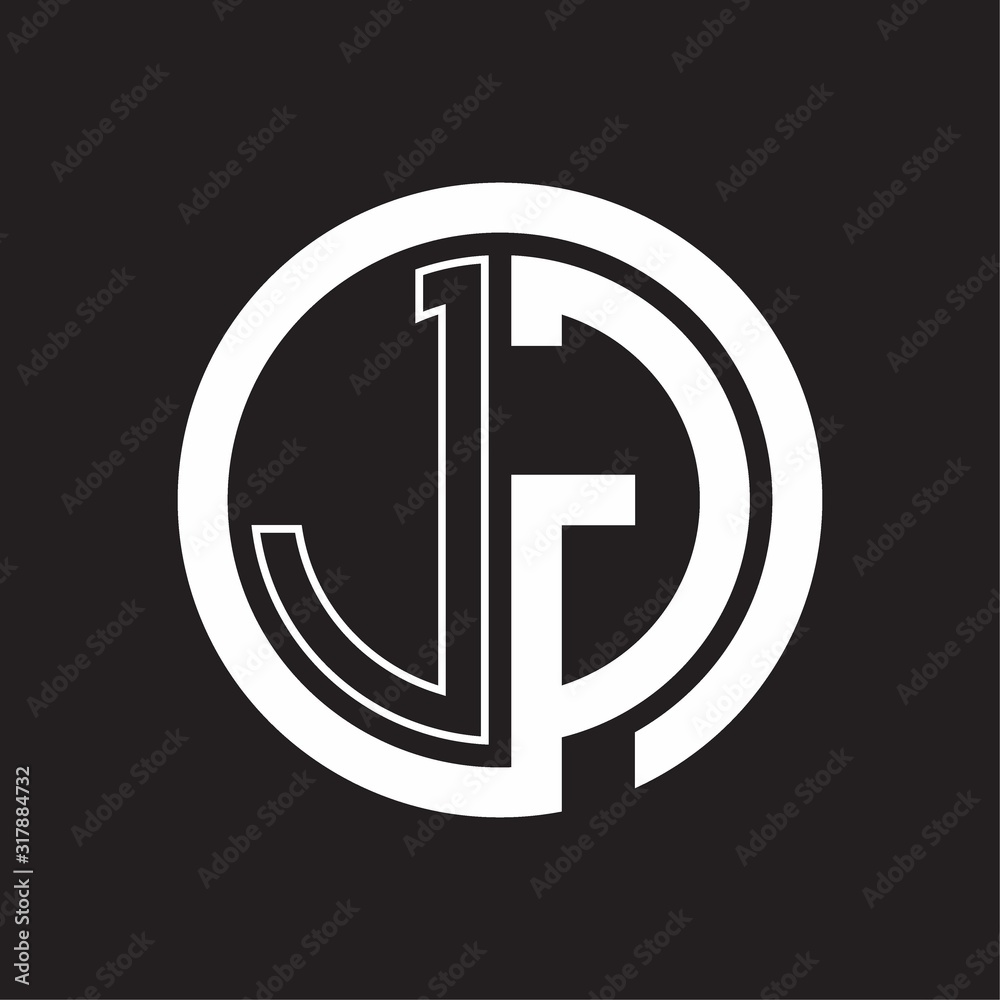 JG Logo with circle rounded negative space design template JG Logo with circle rounded negative space design template
