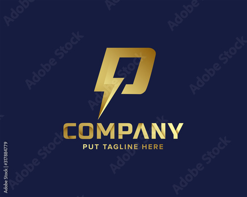 letter initial p logo Template for company