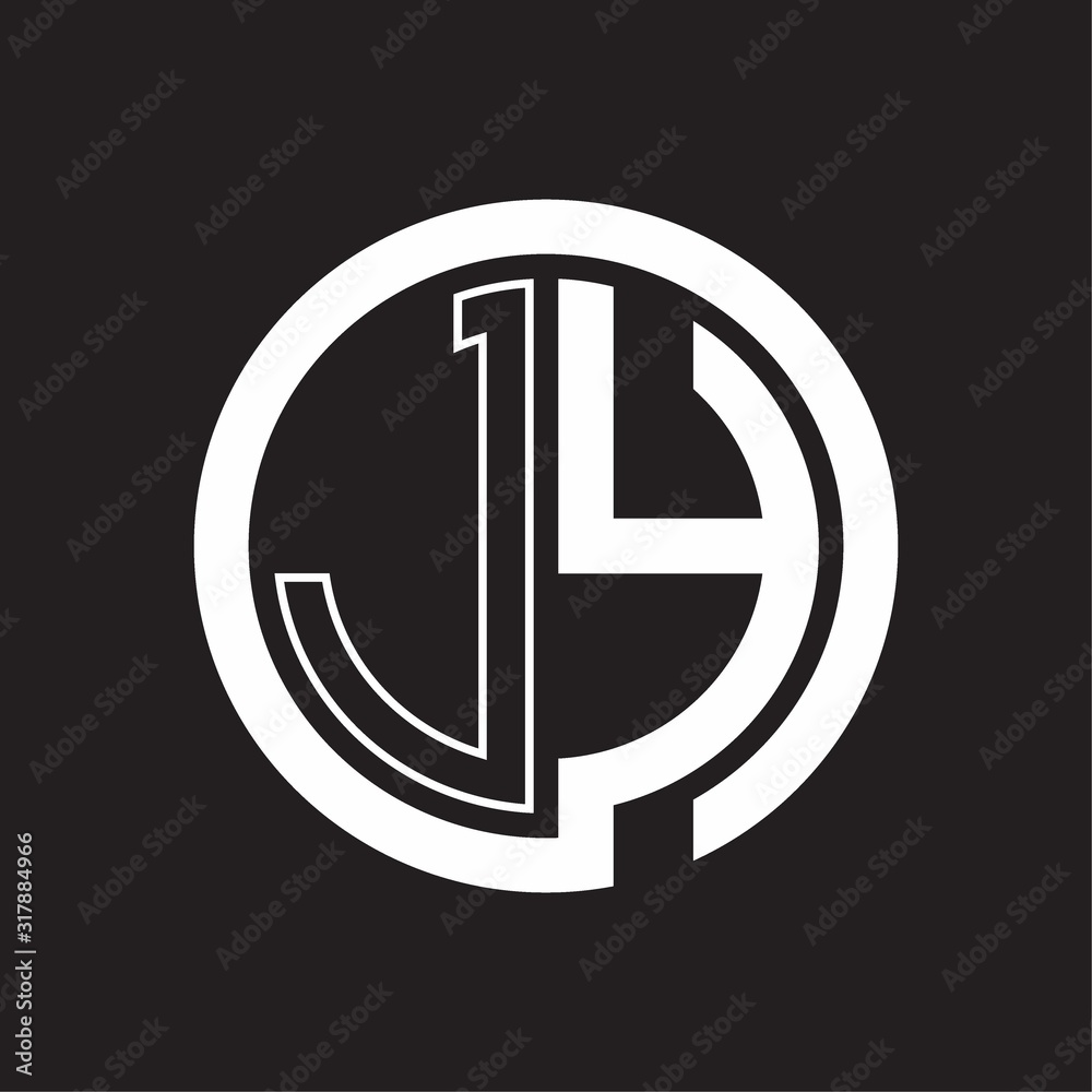 JY Logo with circle rounded negative space design template JY Logo with circle rounded negative space design template