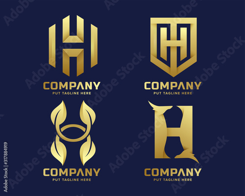 letter initial h logo Template for company