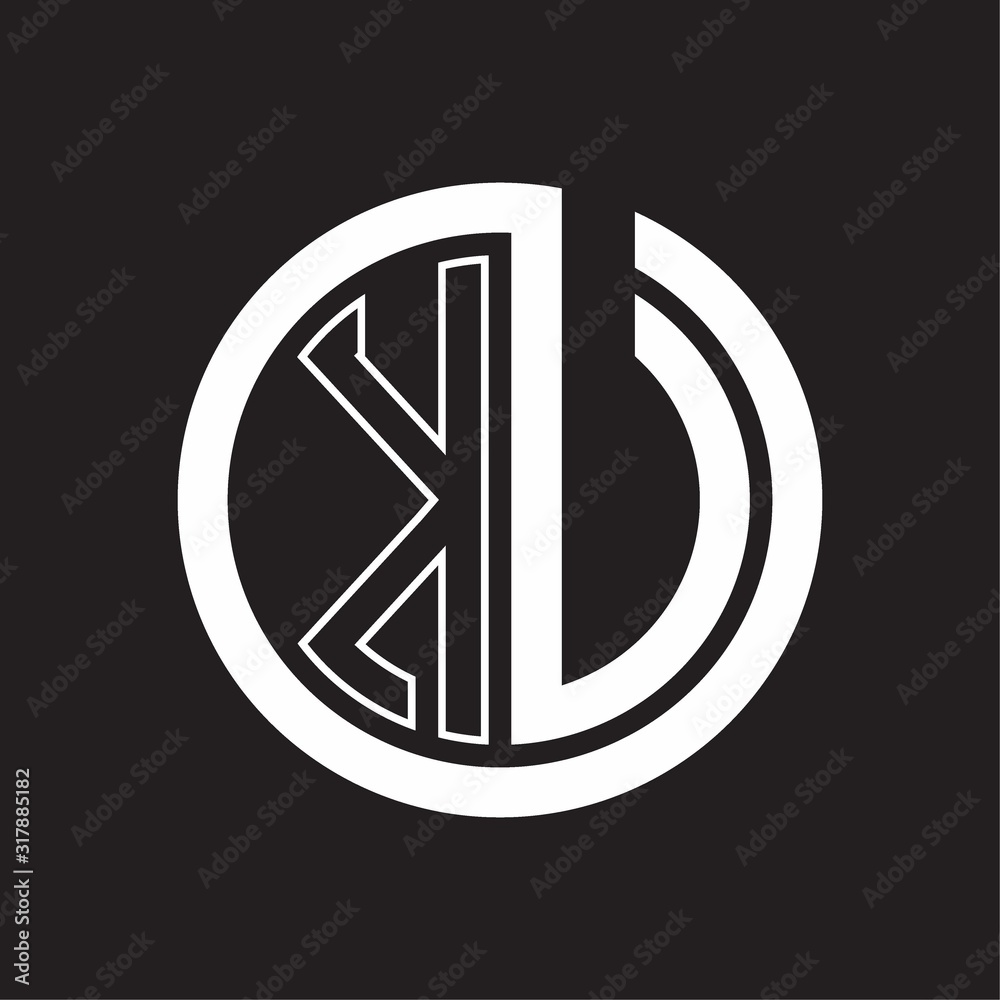KU Logo with circle rounded negative space design template KU Logo with circle rounded negative space design template