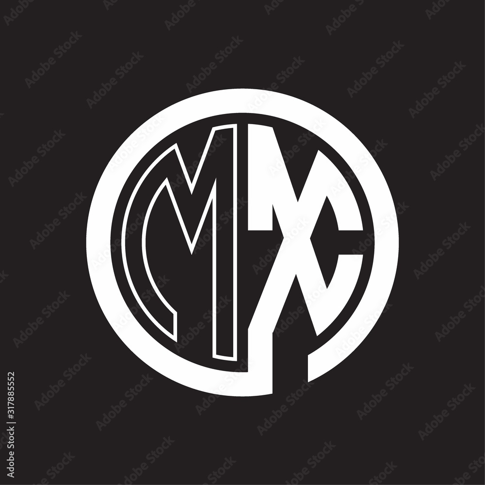 MX Logo with circle rounded negative space design template MX Logo with circle rounded negative space design template