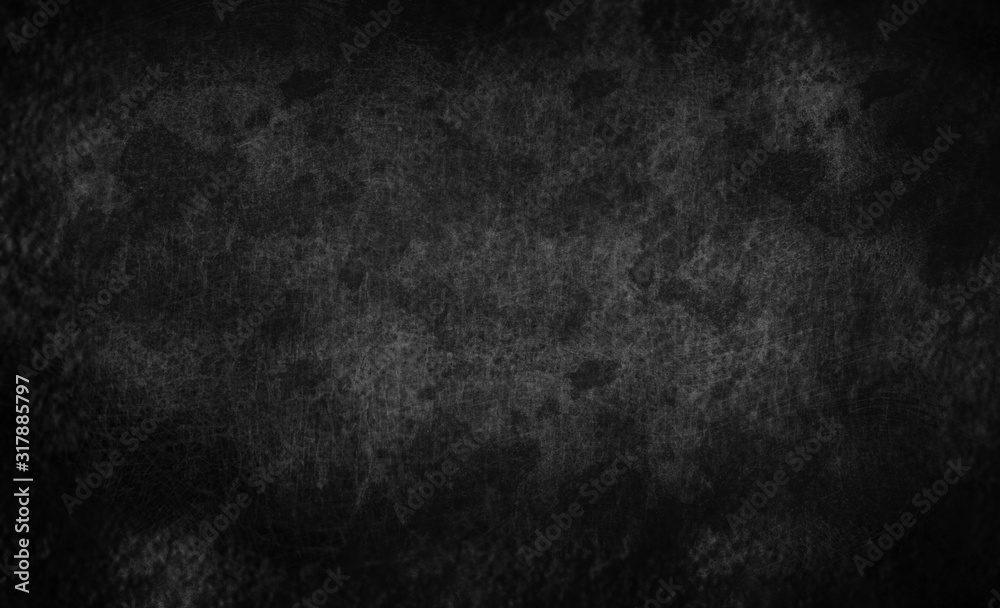 Rough blur blackboard background texture like motion dark cement wall. Black wallpaper texture. Concept for backdrop, presentation, Halloween