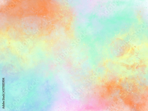 Watercolor paint like gradient background pastel ombre style. Iridescent template for brochure, banner, wallpaper, mobile screen. Neon hologram theme