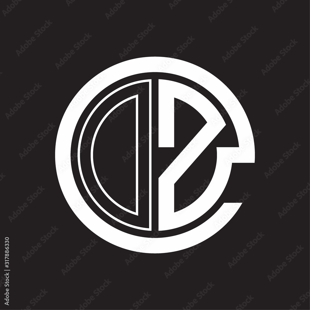 OZ Logo with circle rounded negative space design template OZ Logo with circle rounded negative space design template