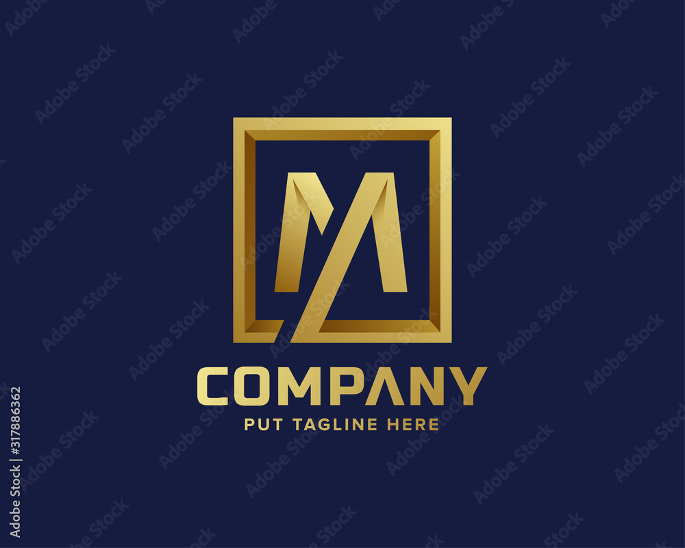 letter initial M logo Template for company