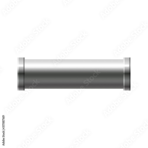Pipe stainless steel, metallic plumbing fittings pipeline. Water, fuel or gas pipes sewage, oil refinery industry pipeline, house sewervector illustration