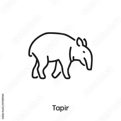 Tapir icon vector. Tapir icon vector symbol illustration. Modern simple vector icon for your design. Tapir icon vector	