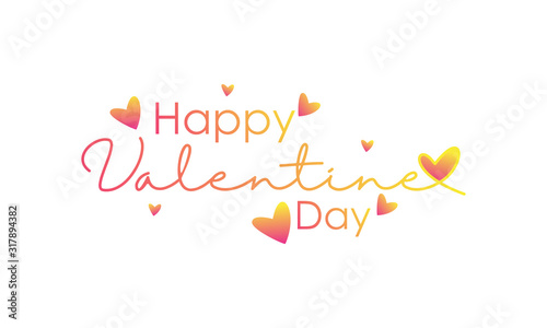 happy valentine day vector design background, with the concept of typography and heart or love