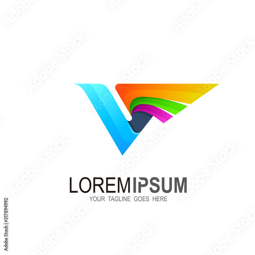 Free Download V logo, Letter v logo and wing design combination - GFXLoad