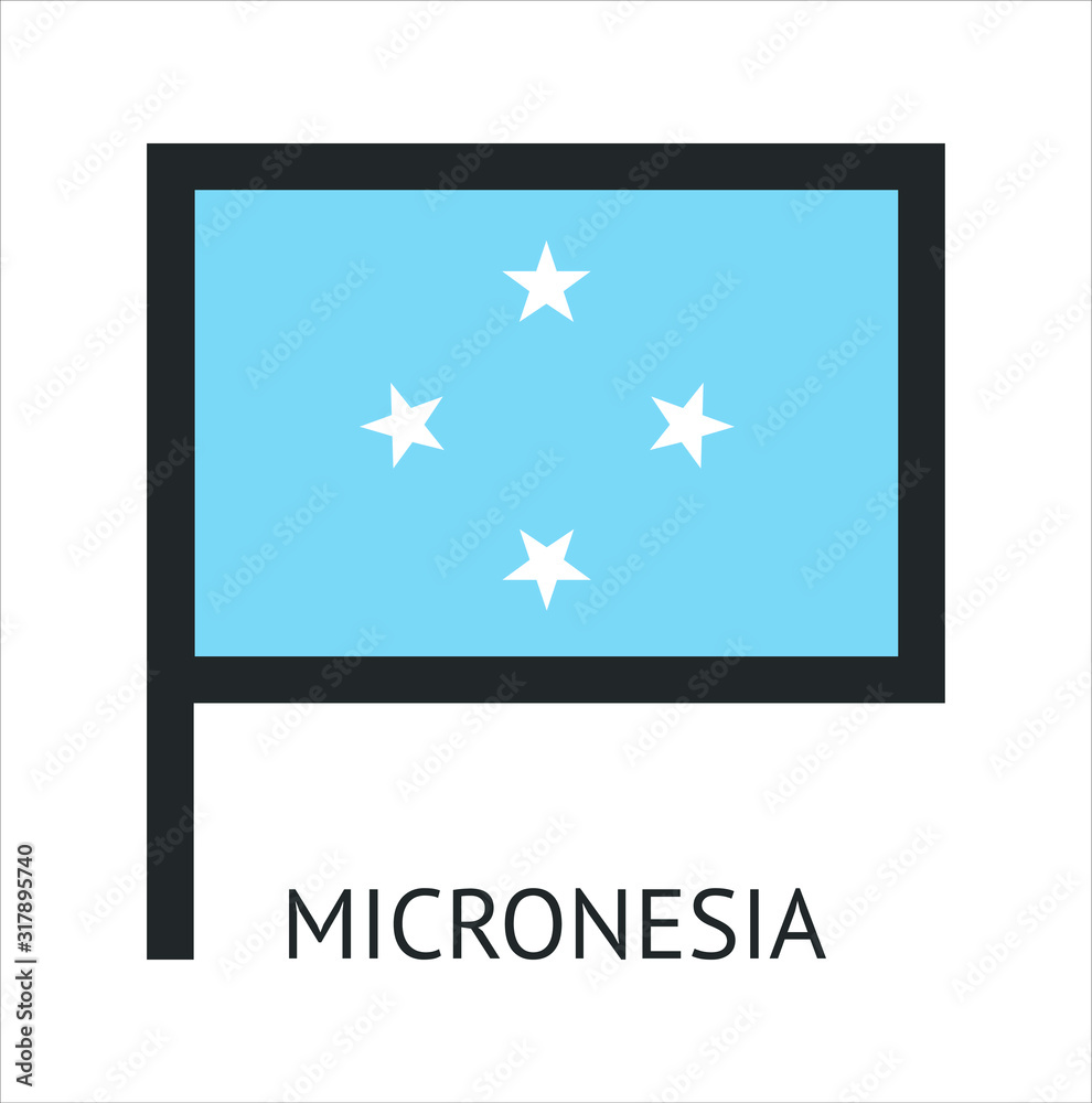 Micronesia country flag symbol icon with a white background Micronesia country flag symbol icon with a white background