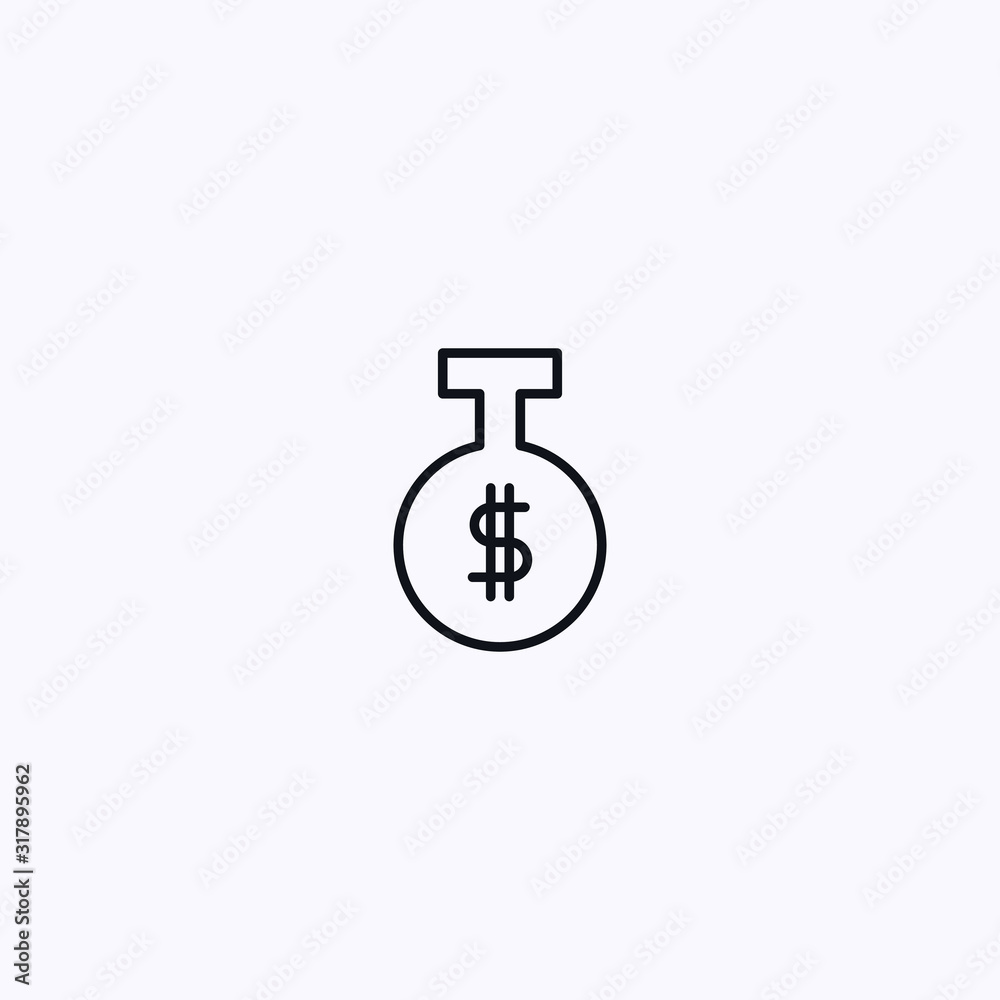 Alchemical bottle with a dollar icon inside Alchemical bottle with a dollar icon inside