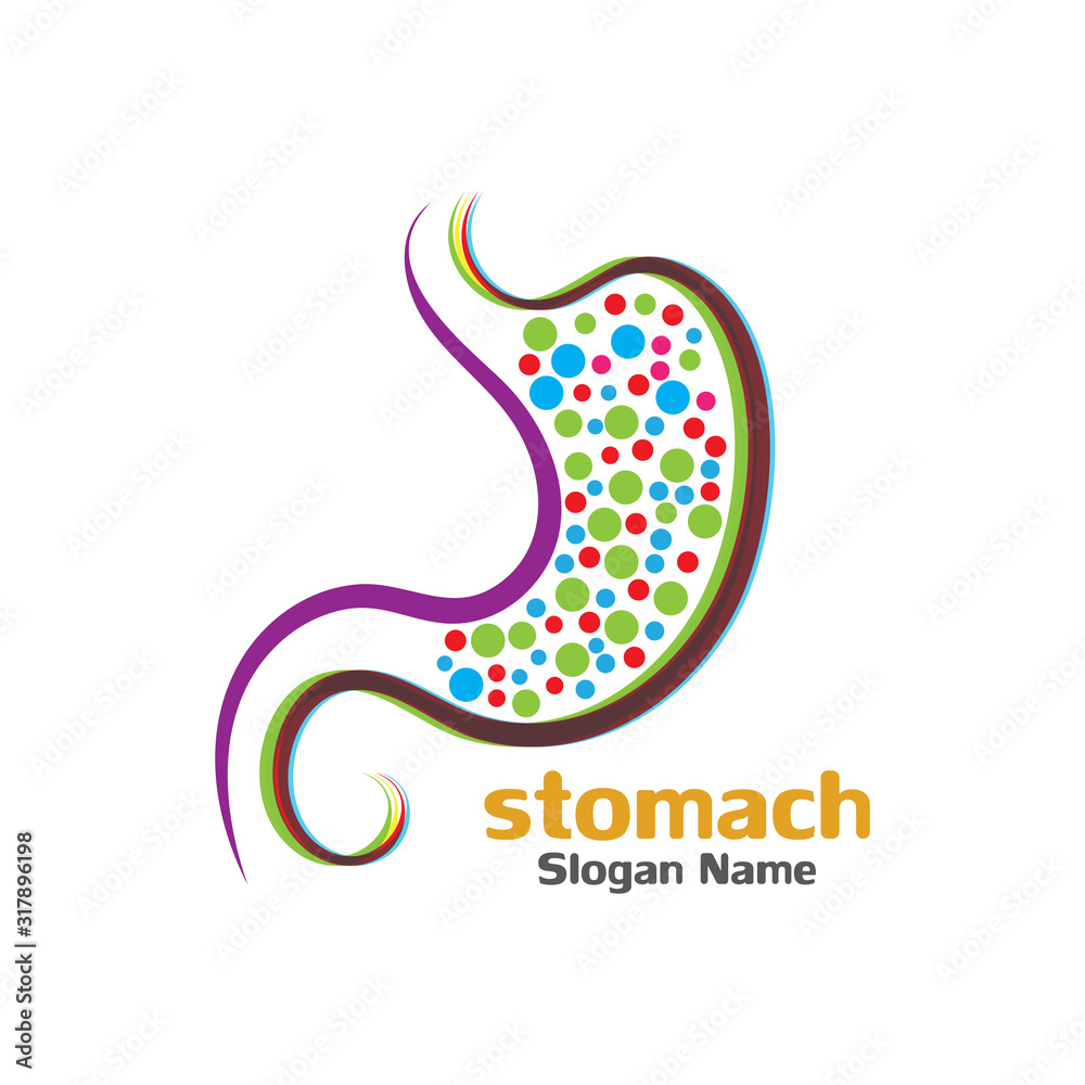 Fototapeta premium Stomach care icon logo designs concept vector illustration