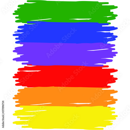 LGBT rainbow colored flag made with brush strokes, paintbrush, background, pride symbol, colorful vector