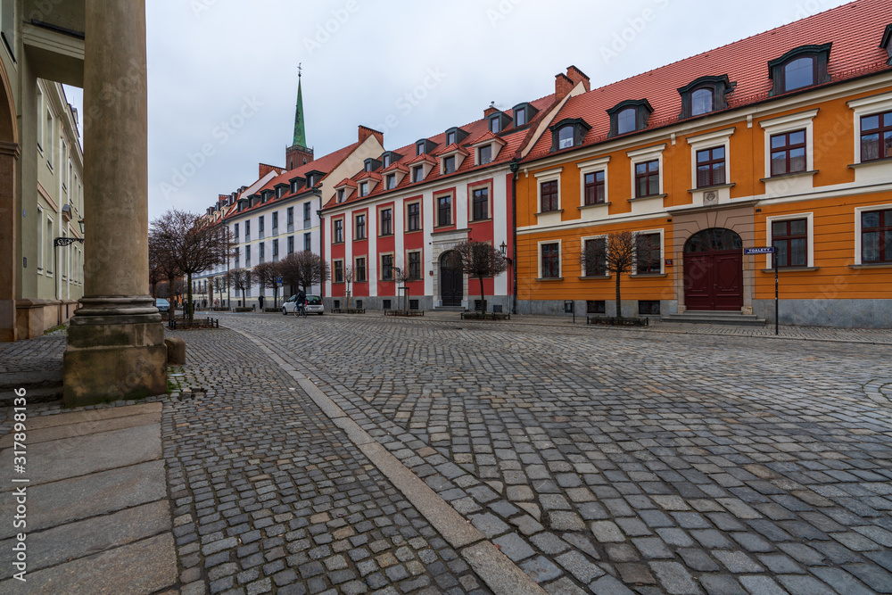 Streets and Architecture of the city of Wroclaw, the historic capital of Lower Silesia.
