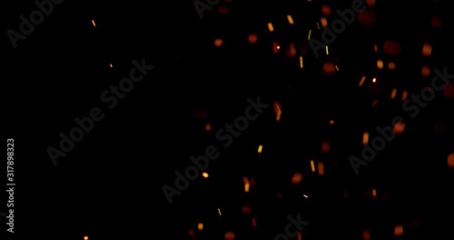 Fire Embers with black background