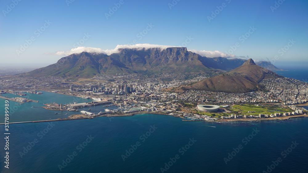 cape town table mountain epic view from helicopter