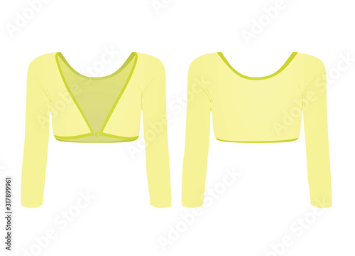 Woman yellow bolero. vector illustration