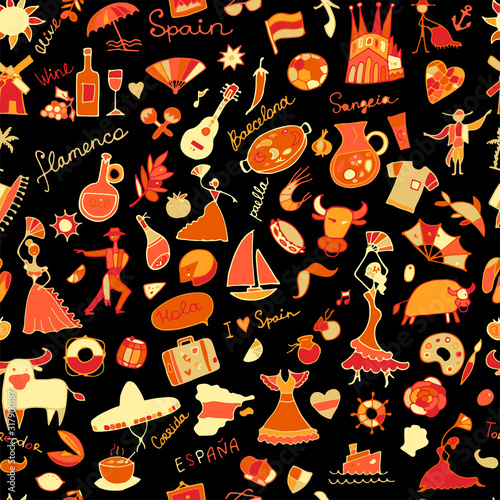 Spain, seamless pattern for your design