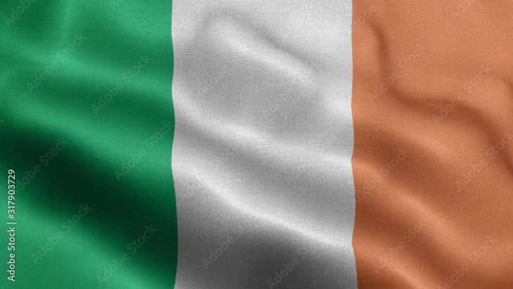 Waving loop 4k National Flag of Ireland Waving loop 4k National Flag of Ireland