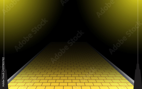 Garden walkway in the night