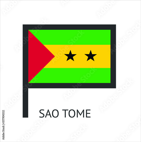  sao tome country flag icon with background