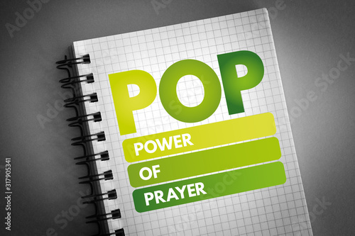 POP - Power Of Prayer acronym, concept background