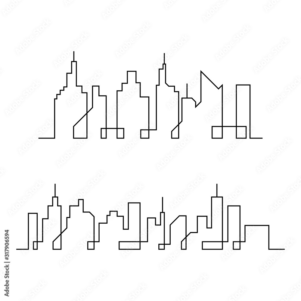 Modern City skyline . city silhouette. vector illustration