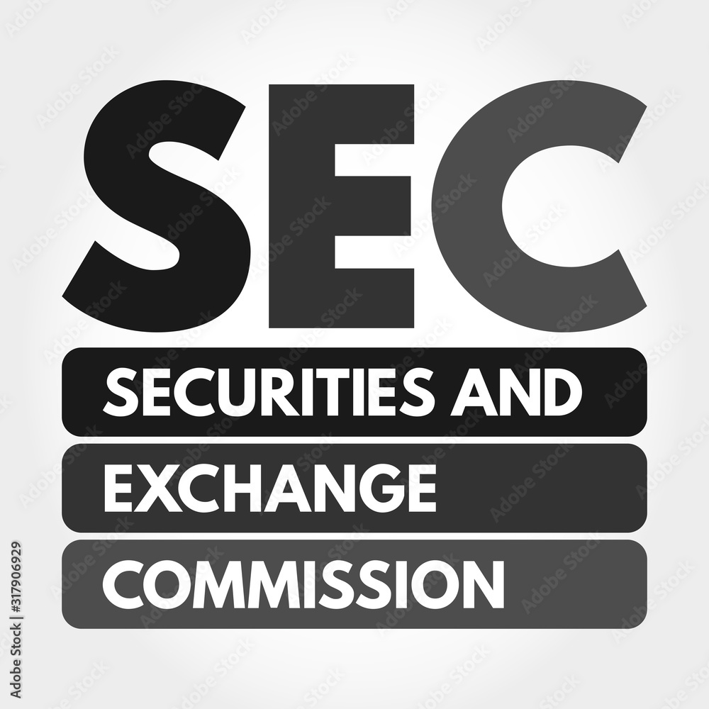SEC - Securities and Exchange Commission acronym, business concept  background Stock Vector | Adobe Stock
