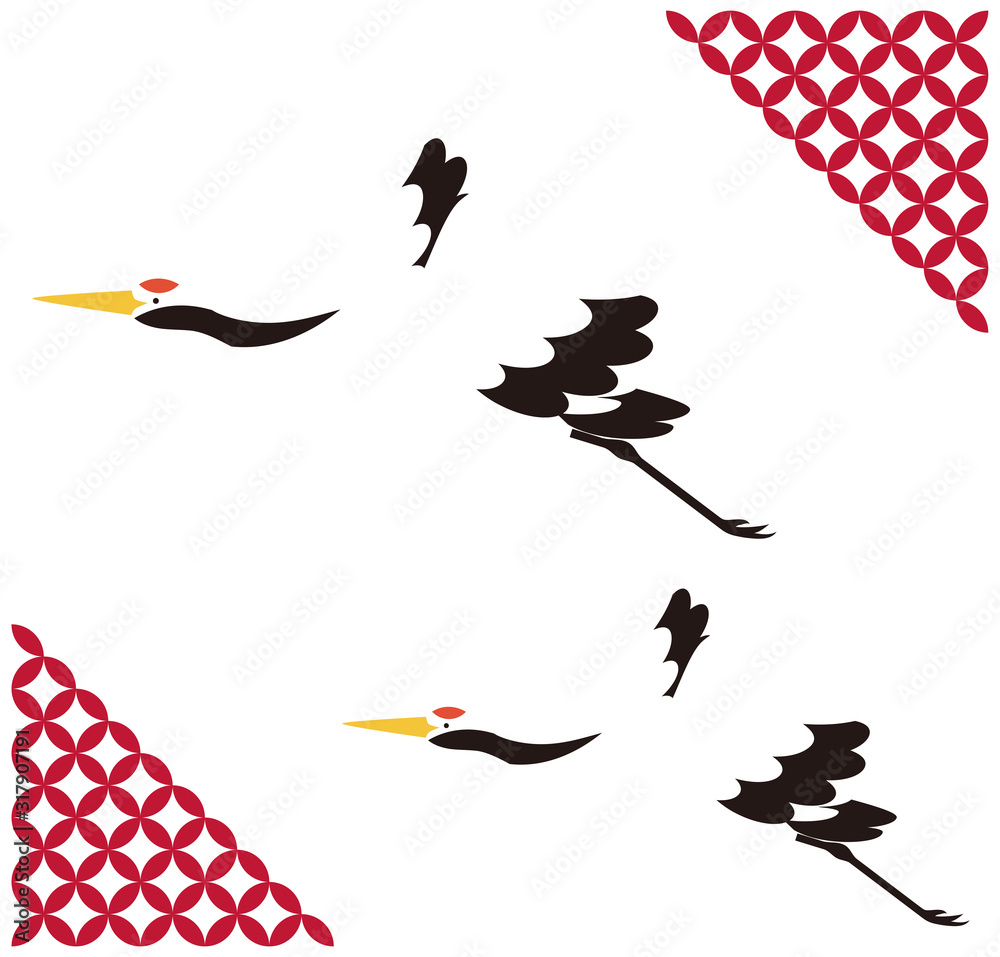 鶴 背景素材 ベクター イラスト Stock Vector Adobe Stock