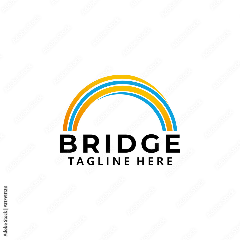 Obraz premium bridge logo icon vector isolated