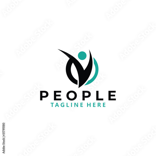 fit people logo icon vector isolated