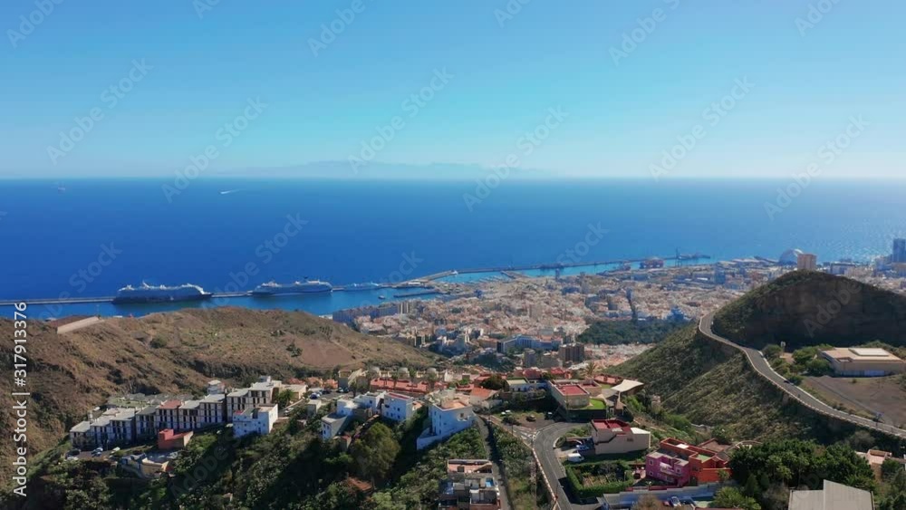 Aerial view. Santa Cruz de Tenerife. Panoramic view at city of Santa Cruz de Tenerife. Aerial view. Santa Cruz de Tenerife. Panoramic view at city of Santa Cruz de Tenerife.