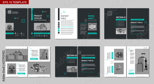 Brochure creative design. Multipurpose template, include cover, back and inside pages. Trendy minimalist flat geometric design. Vertical a4 format.