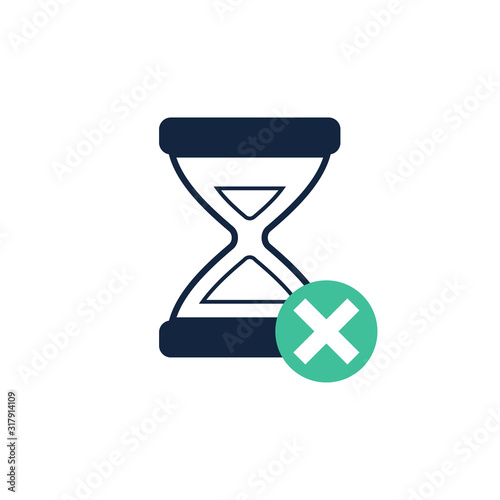 Sand time clock with cross sign,vector illustration